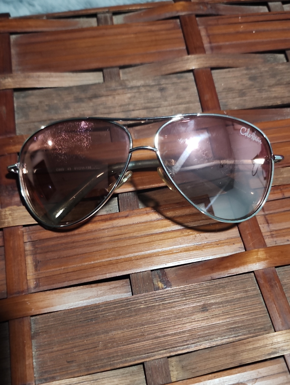 Cole Haan Aviator Sunglasses with Brown Gradient Lenses
